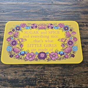 1971 Girls Yellow Floral Decorative Sign